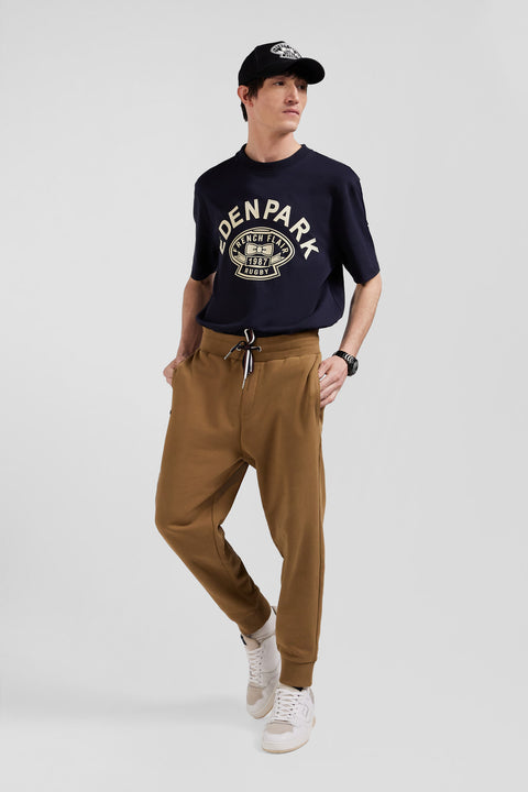 Pantalon jogging en molleton gratté noisette coupe Relaxed - Image 3