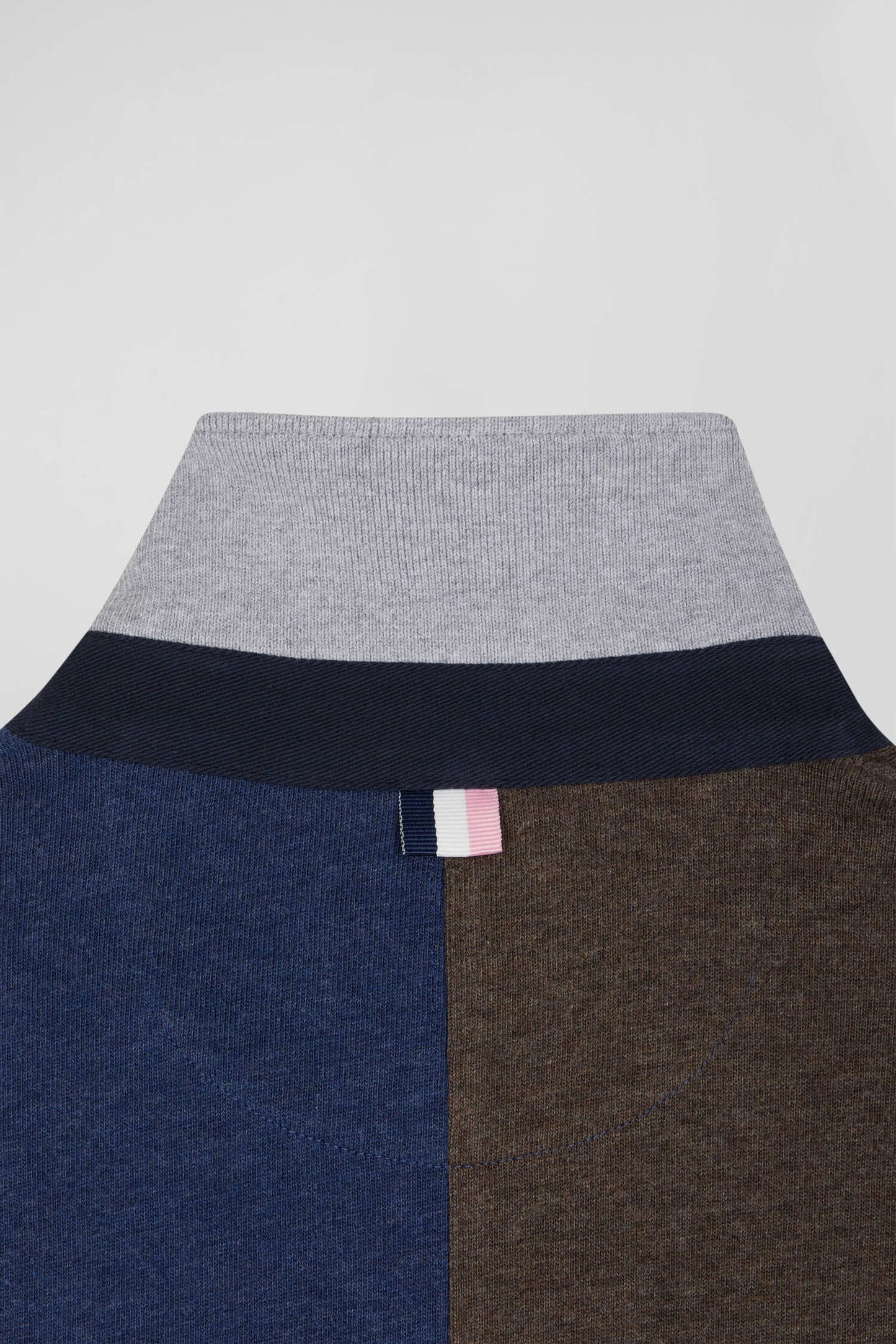 Navy blue cotton cut and sewn regular fit long-sleeved jersey