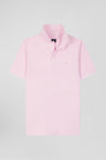Polo manches courtes en coton stretch rose coupe Slim