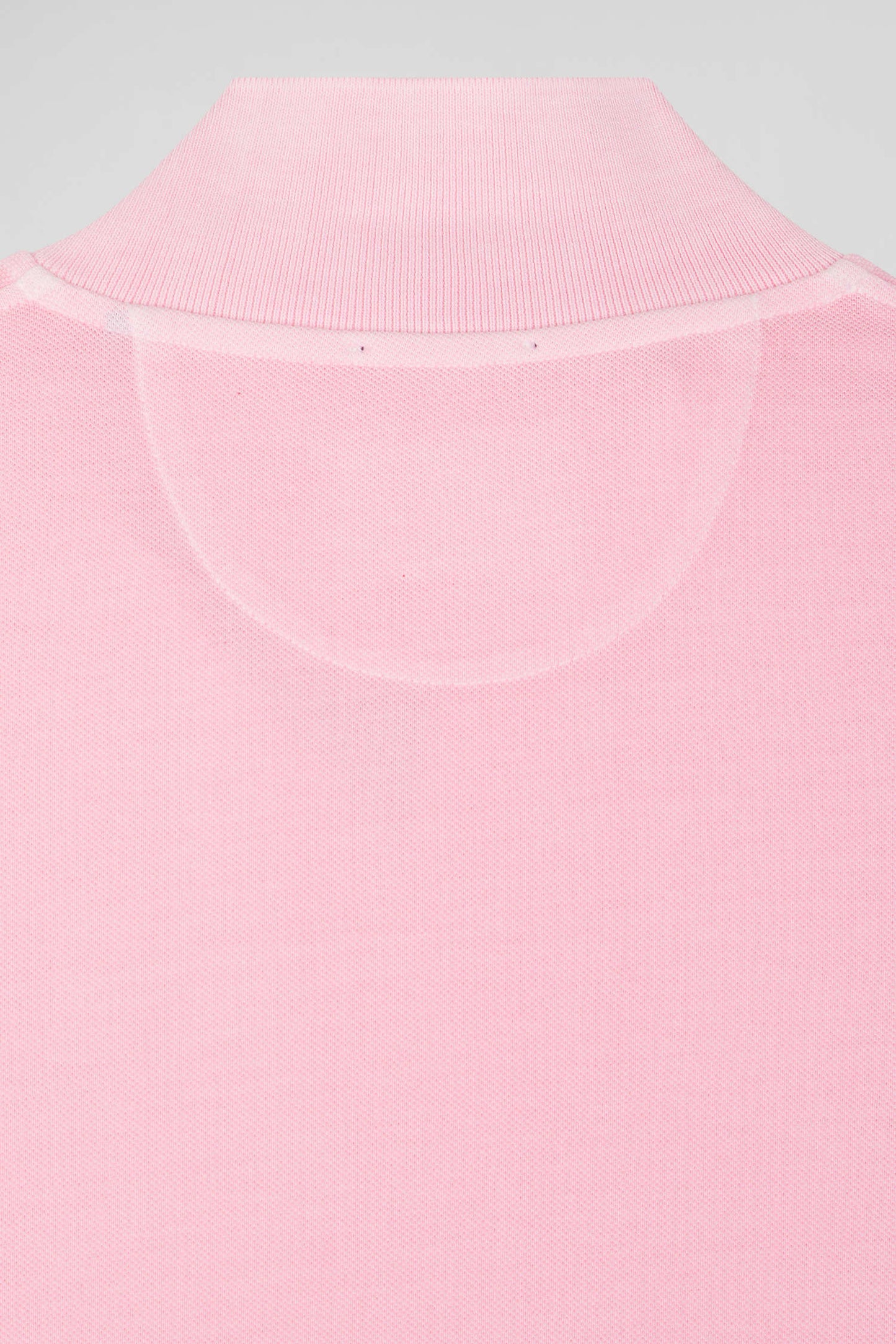 Oversized pink unisex short-sleeved cotton piqué polo shirt
