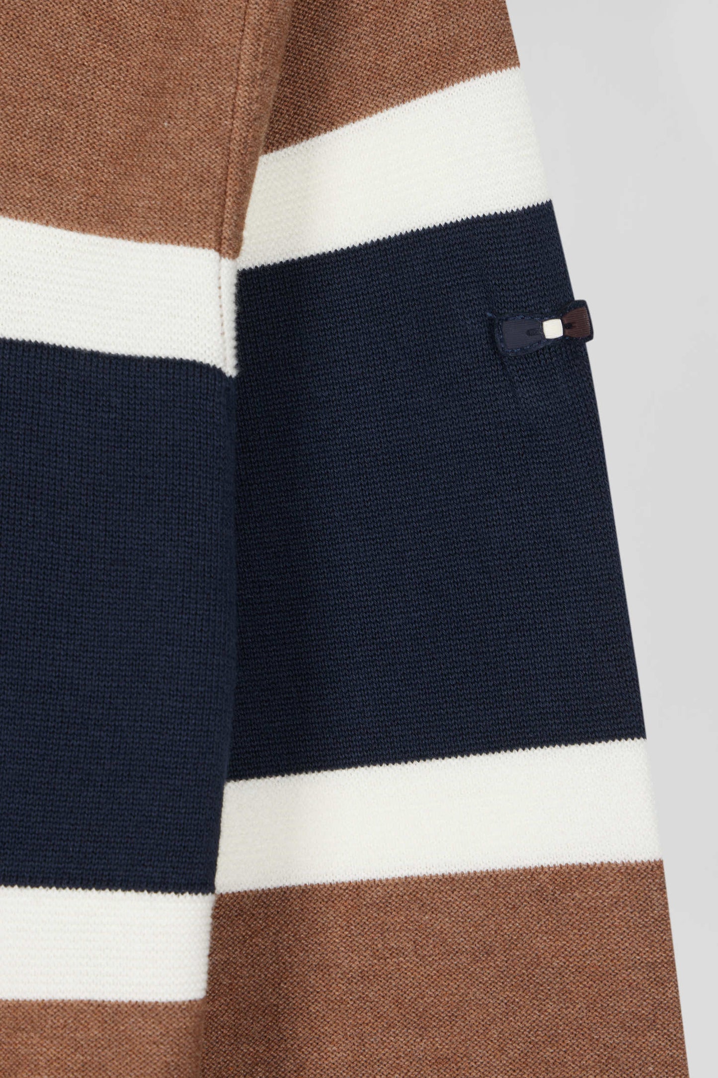 Hooded sweater in jacquard hazelnut cotton EP10 Regular fit