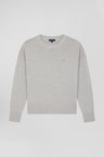Relax light grey wool and cotton crew neck jumper
