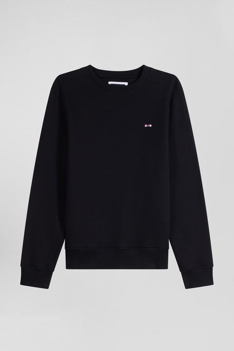 Sweatshirt en molleton coton uni noir coupe Regular - Image 2