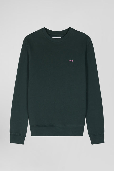 Sweatshirt en molleton coton uni vert coupe Regular - Image 2