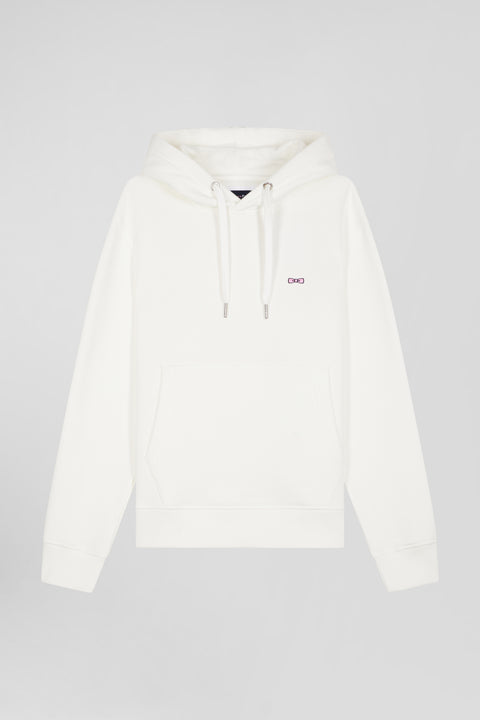 Regular ecru brushed cotton fleece hoodie - Image 2