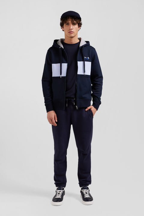 Regular sky blue zipped cotton hoodie - Image 1