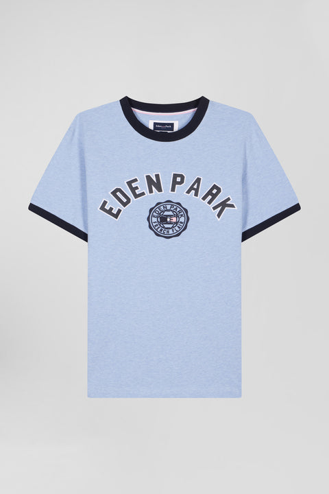 T-shirt manches courtes en coton ciel application Eden Park coupe Oversized - Image 2