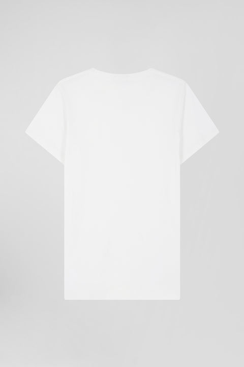 T-shirt femme manches courtes en coton blanc coupe Regular - Image 2