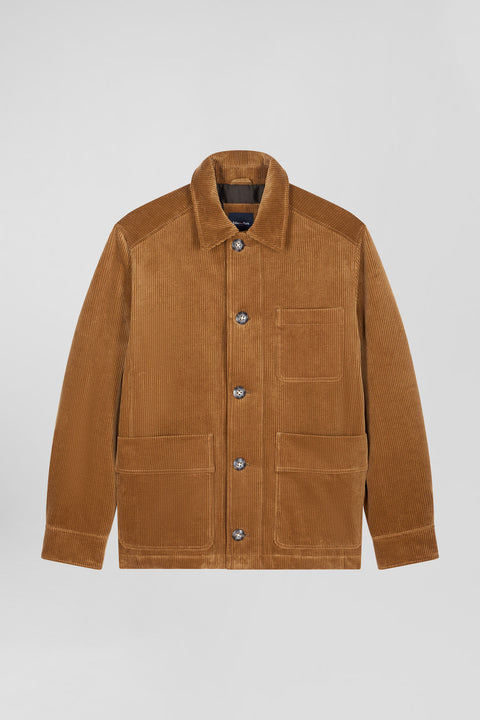 Surchemise à carreaux en coton mélangé noisette - Image 2