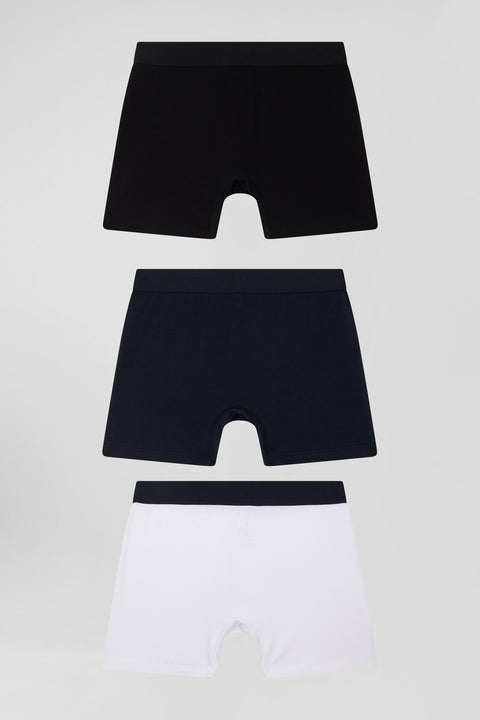 Set of 3 white solid stretch cotton boxers - Image 2