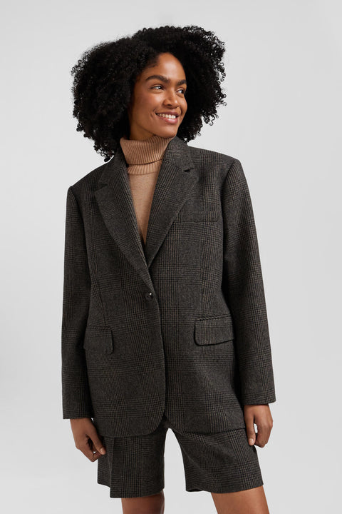 Prince of Wales wool blend blazer Oversized fit - Image 3