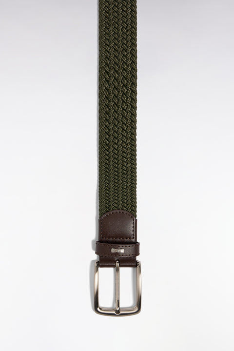 Khaki elasticated textile belt - Image 2