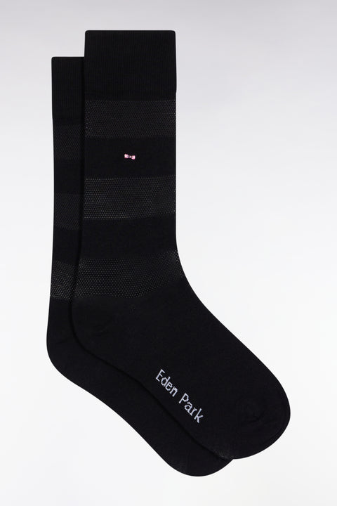 Chaussettes en coton stretch mélangé noires - Image 1
