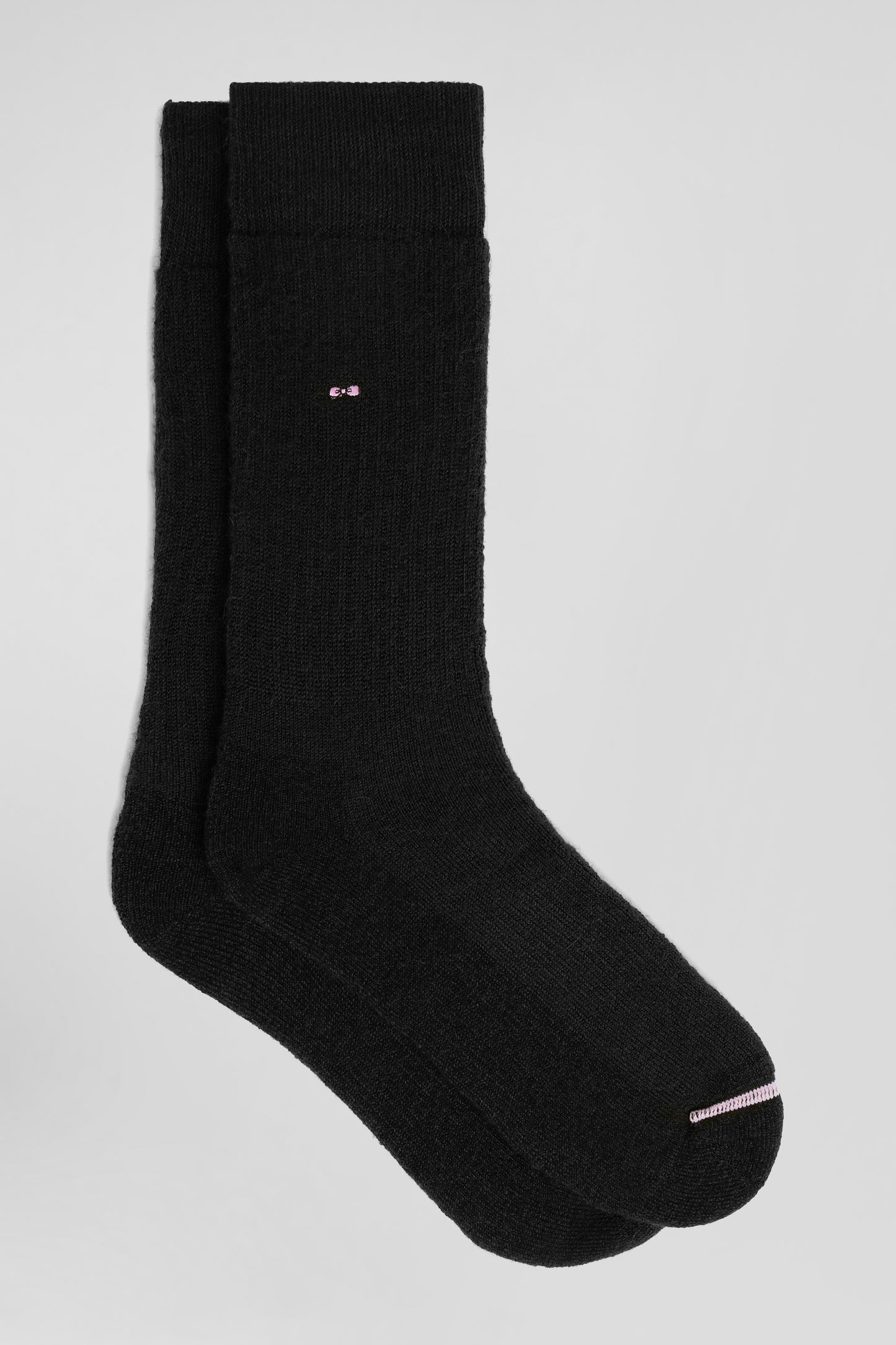Chaussettes unies en coton côtelé noires