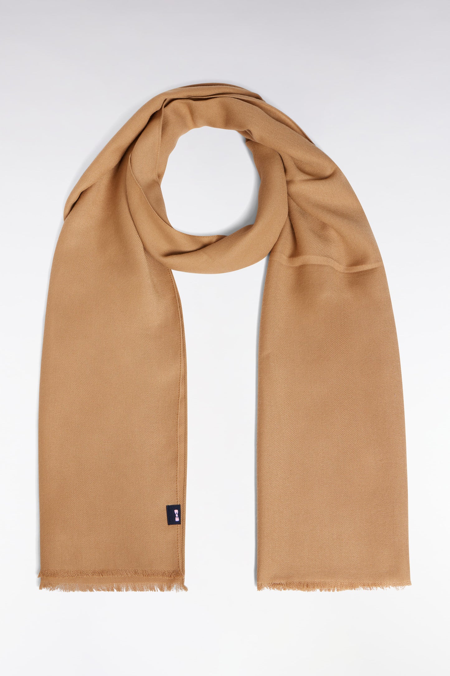 Écharpe frangée ocre
