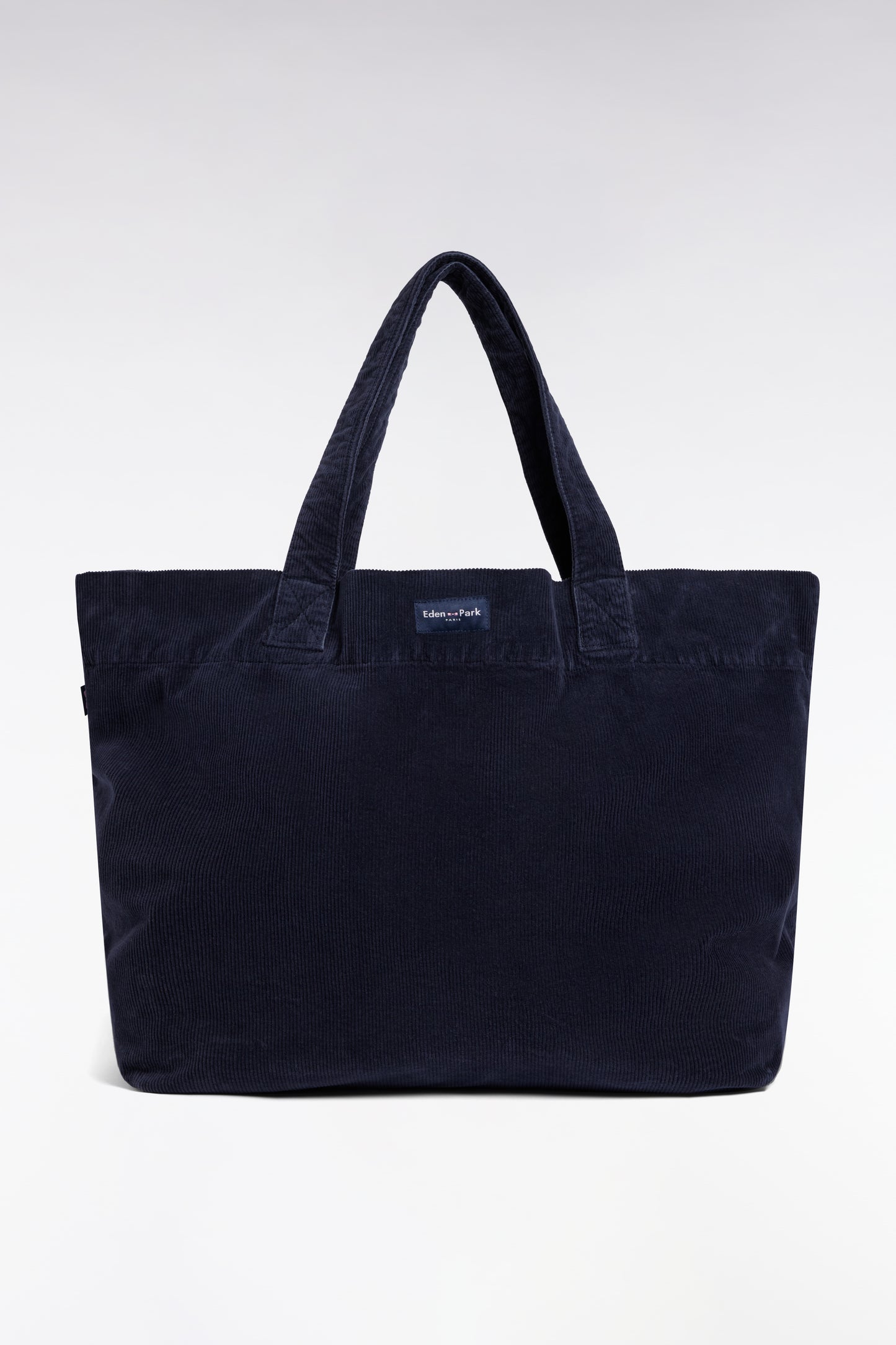 Sac cabas en velours côtelé marine