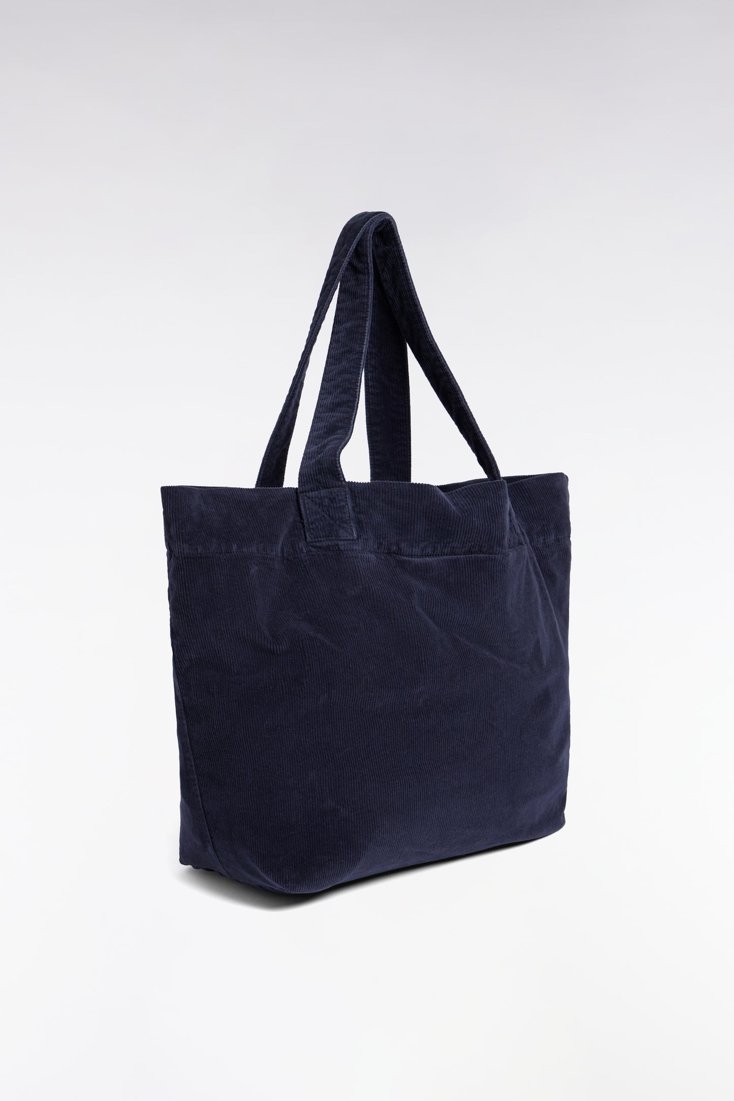 Sac cabas en velours côtelé marine