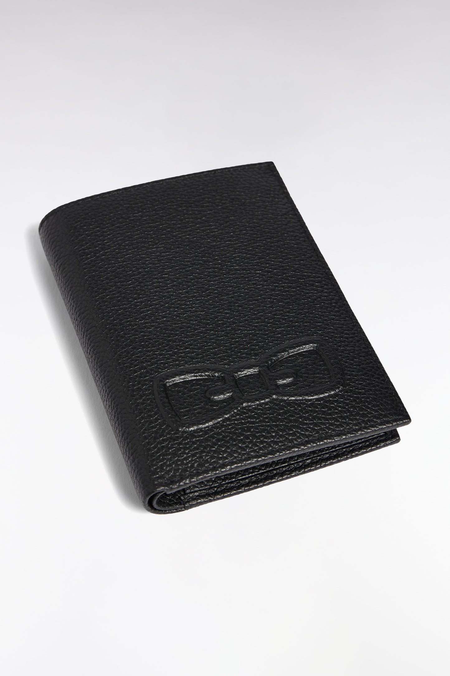 Portefeuille format français en cuir grainé noir