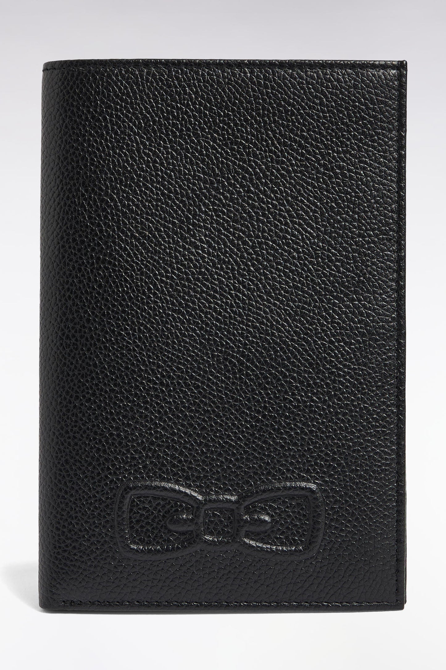Portefeuille format français en cuir grainé noir