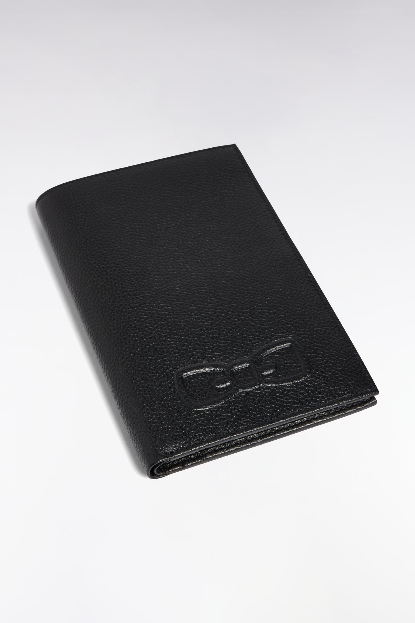 Portefeuille format français en cuir grainé noir