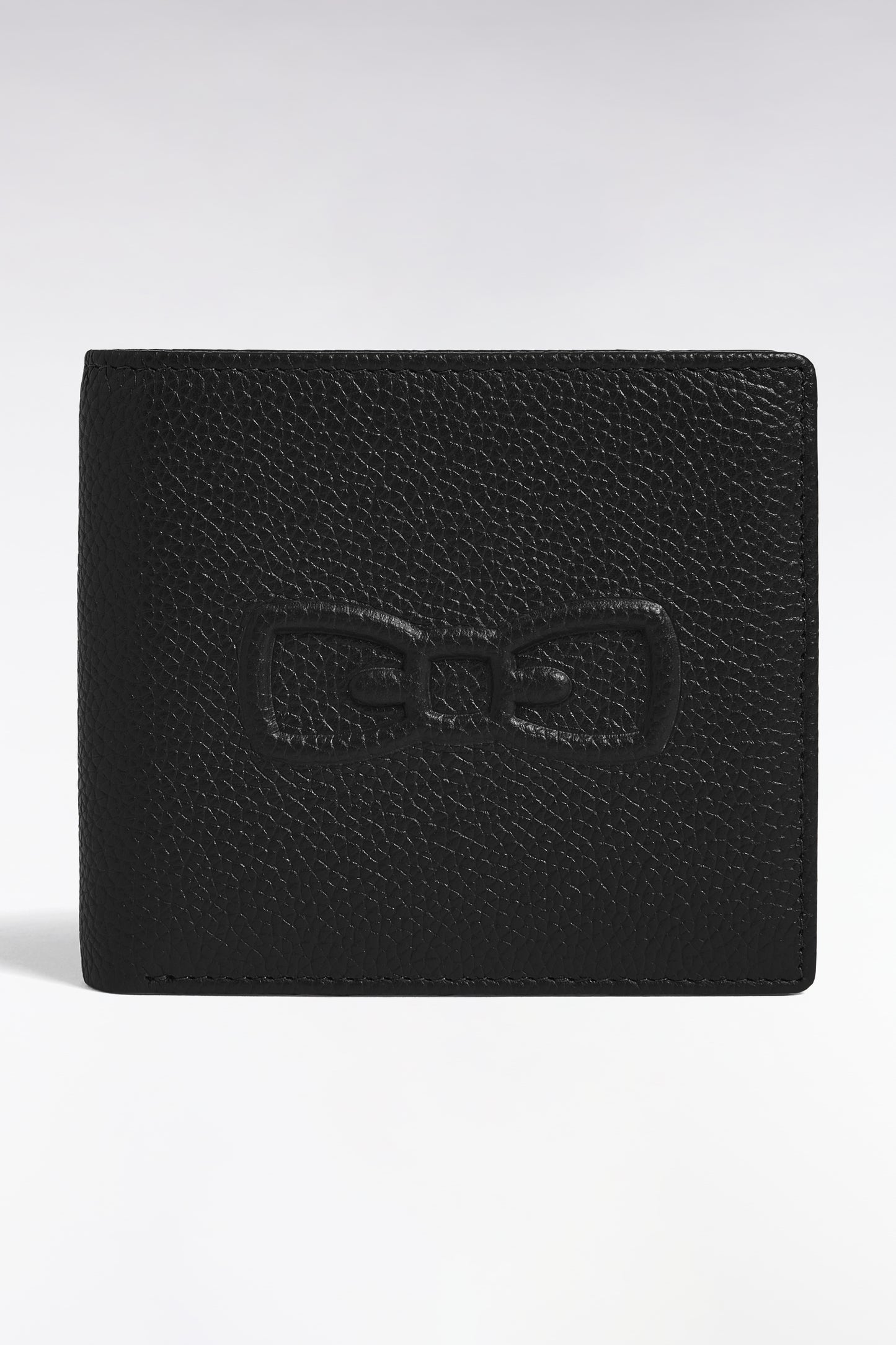 Italian wallet in black grained leather