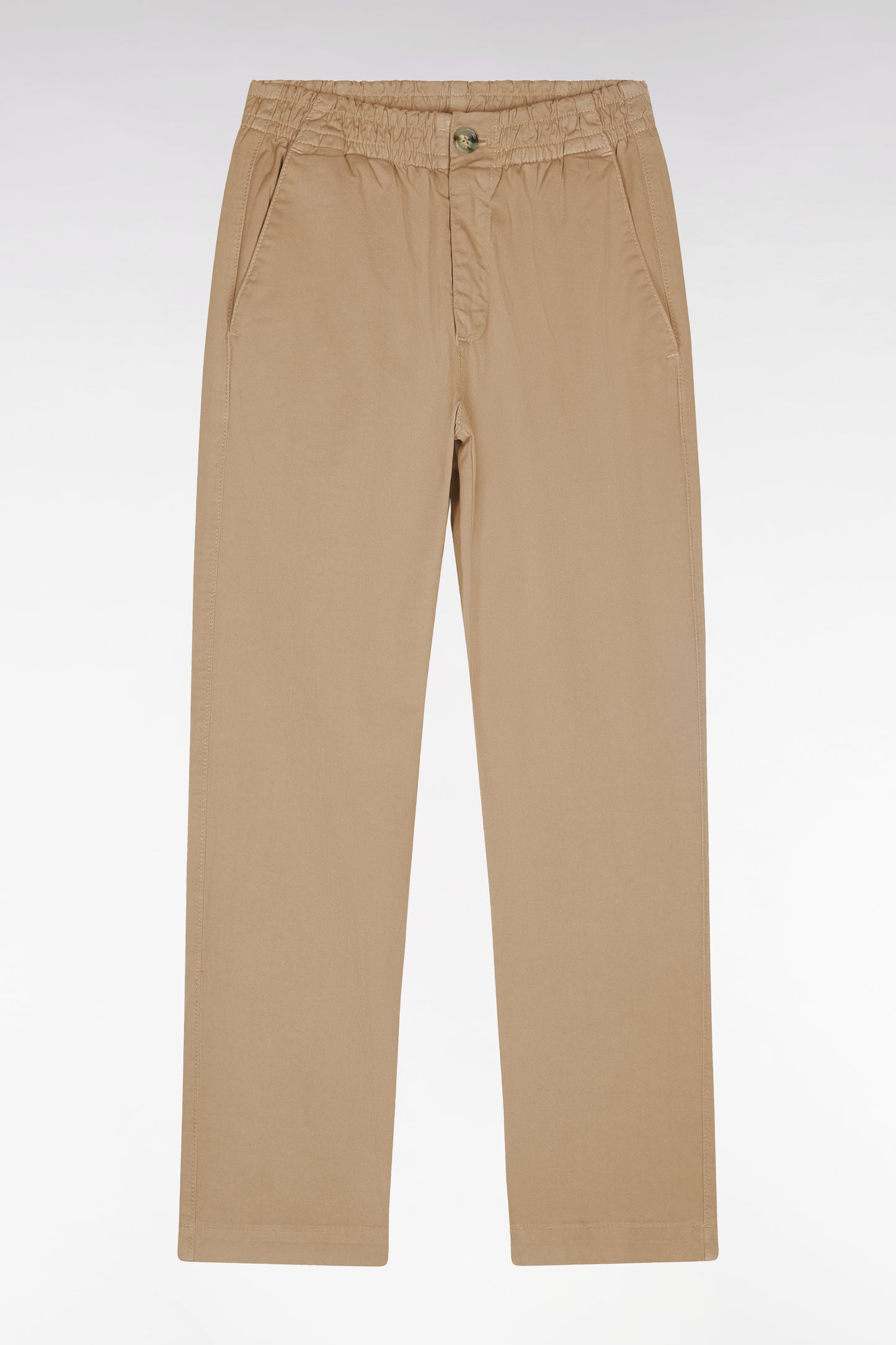 Pantalon chino sans plis en coton stretch camel