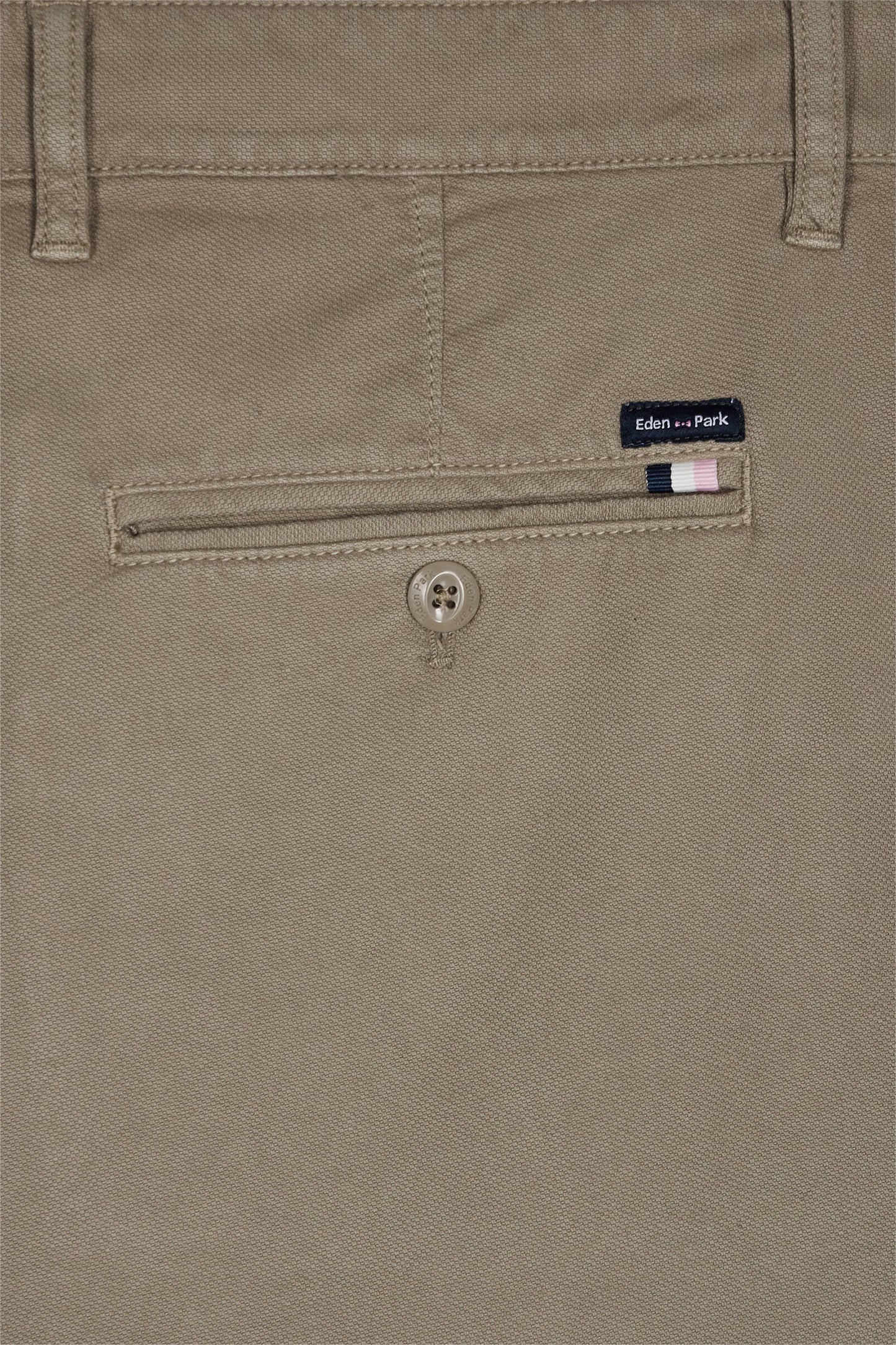 Pantalon chino sans plis en coton stretch vert olive