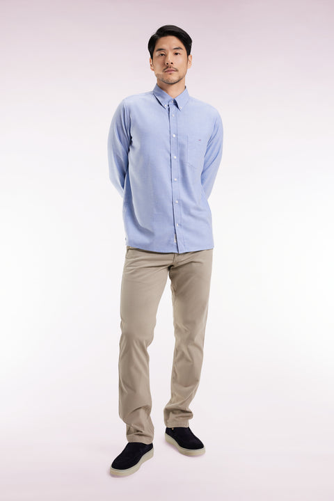 Pantalon chino sans plis en coton stretch beige - Image 3