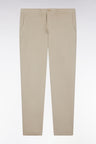 Pantalon chino sans plis en coton stretch beige