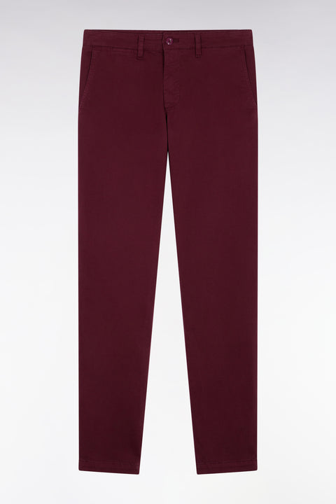 Pantalon chino sans plis en coton stretch bordeaux - Image 2