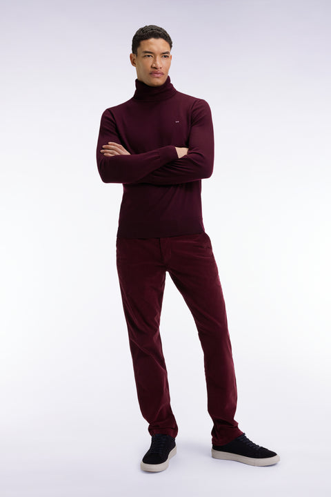 Pantalon chino sans plis en velours stretch marine - Image 3