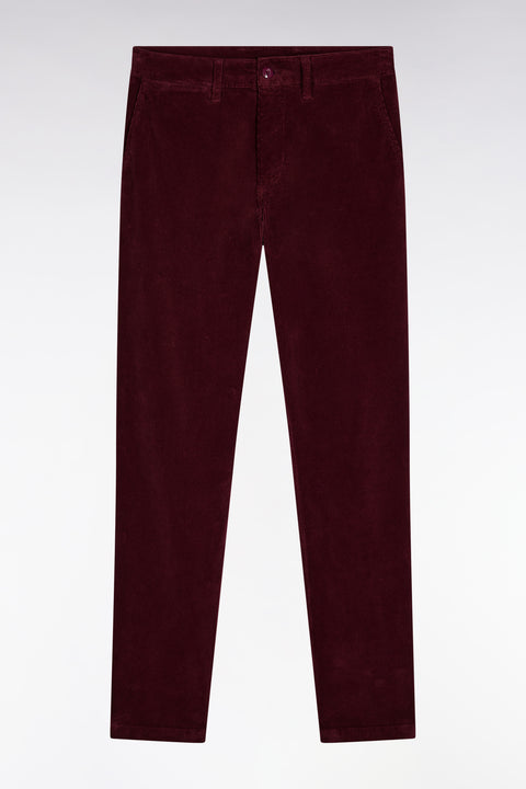 Pantalon chino sans plis en velours stretch marine - Image 2