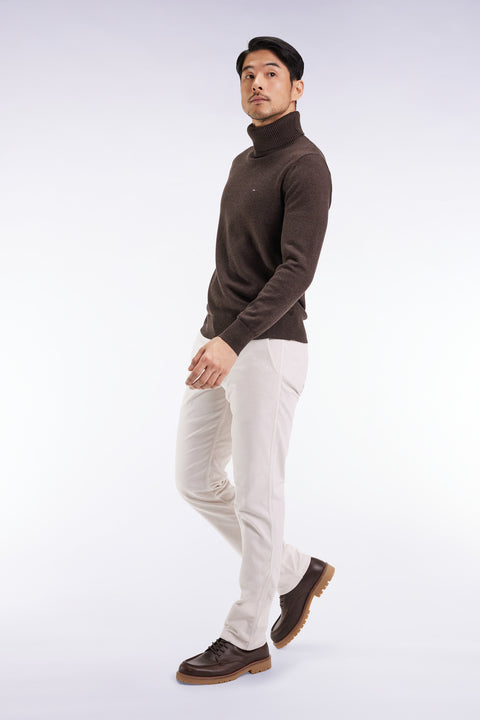 Pantalon chino sans plis en velours stretch écru - Image 3