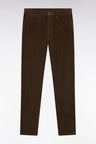 Pantalon chino sans plis en velours stretch kaki