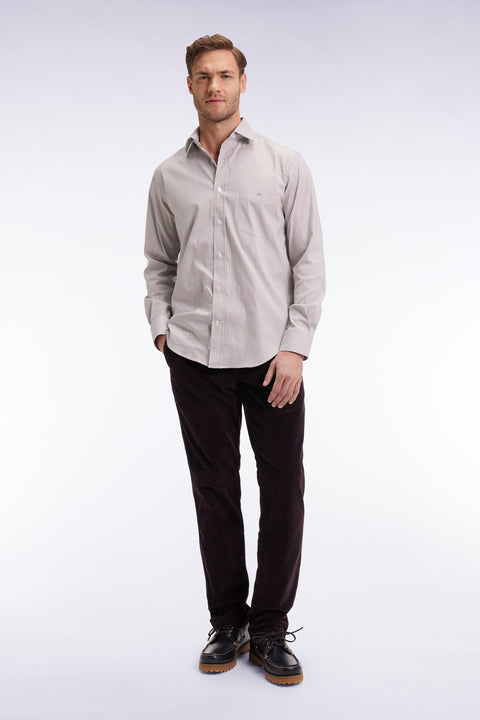 Pantalon chino sans plis en velours stretch marron foncé - Image 3