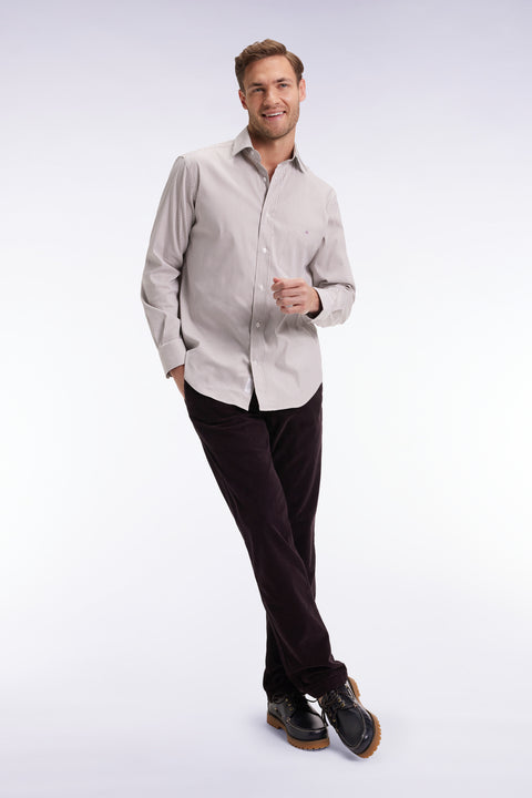 Pantalon chino sans plis en velours stretch marron - Image 3