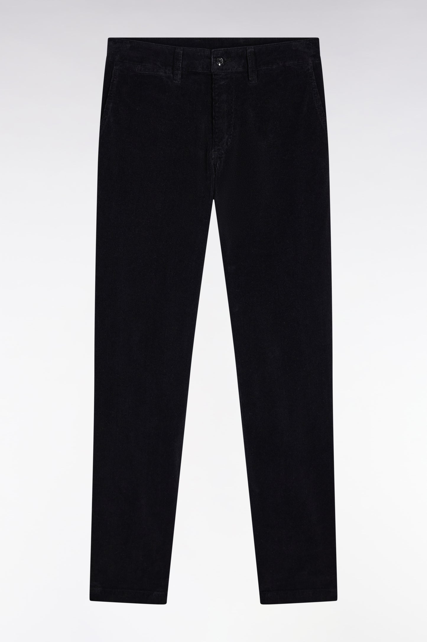 Pantalon chino sans plis en velours stretch noir