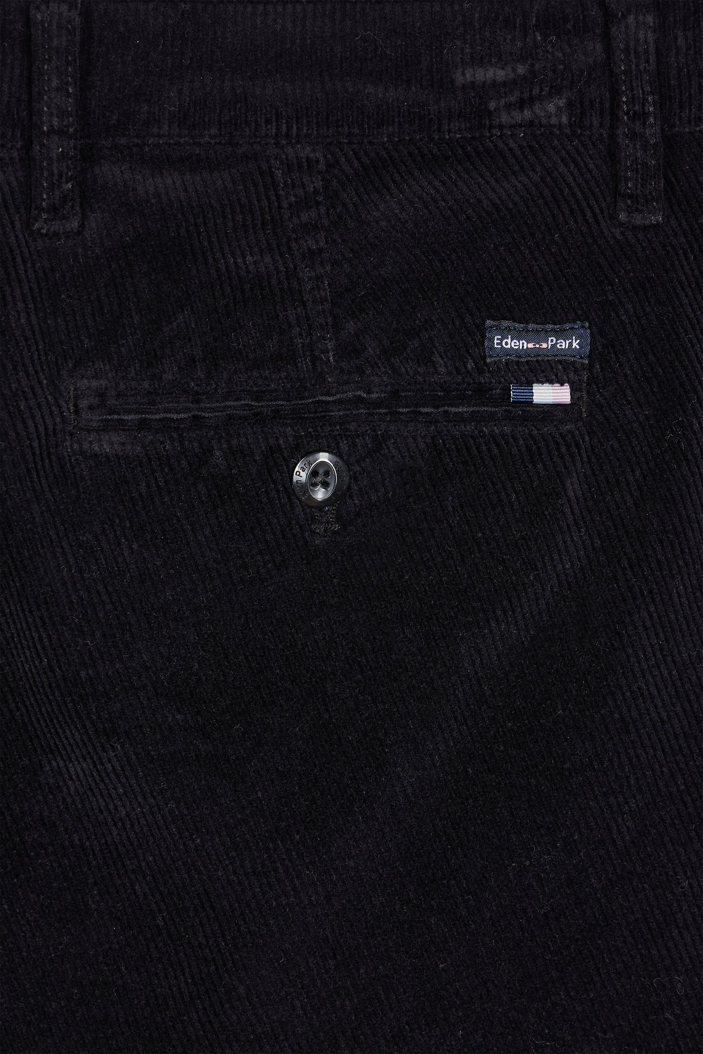 Pantalon chino sans plis en velours stretch noir