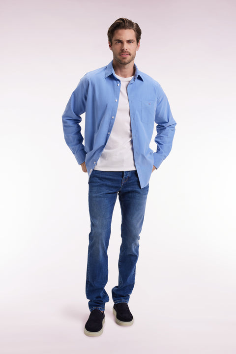 Jean 5 poches en denim stretch bleu coupe Slim - Image 1