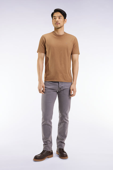 Jean 5 poches en coton stretch beige - Image 1