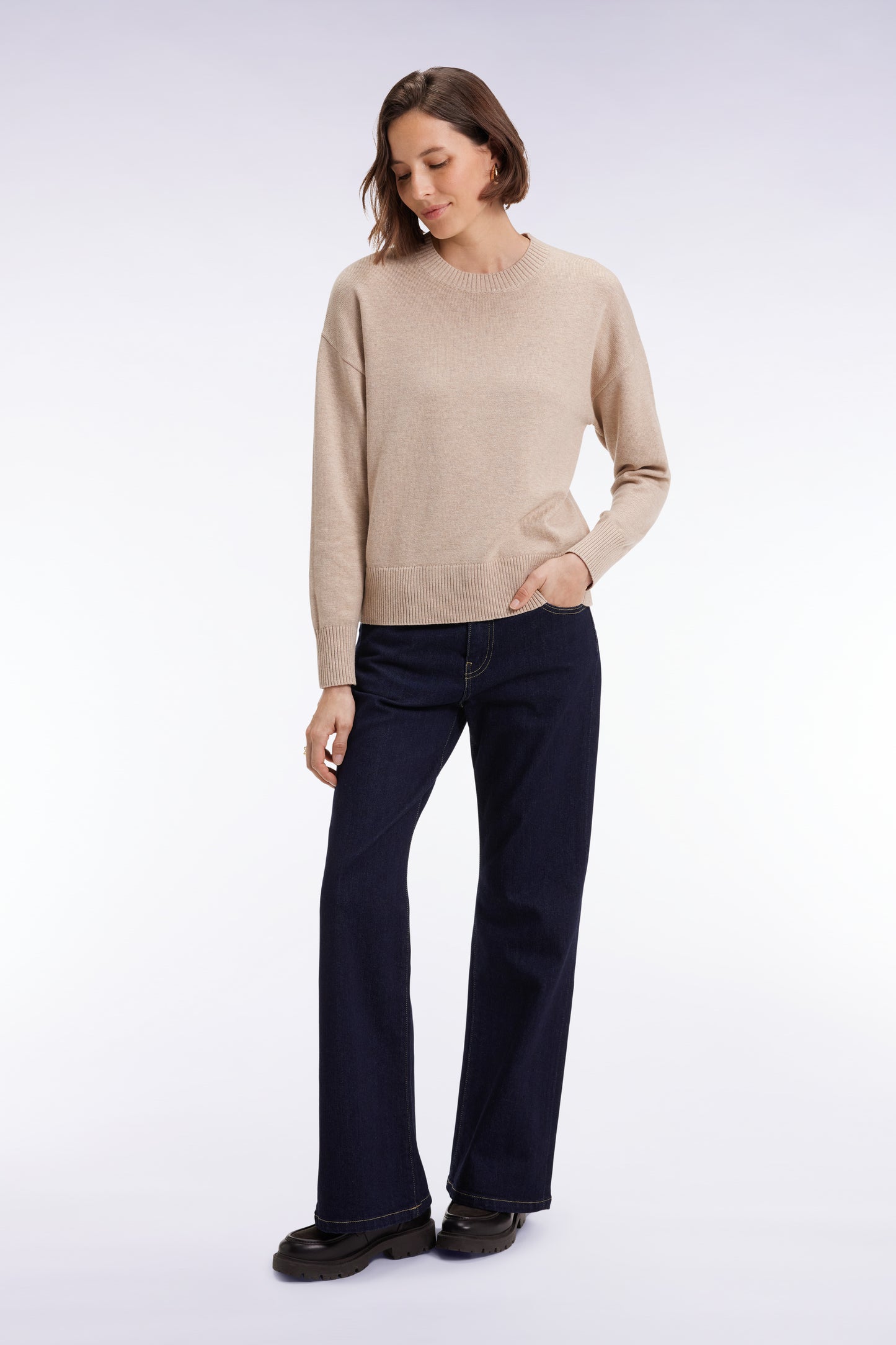 Jean 5 poches en denim stretch brut coupe Regular