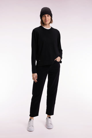 Pantalon 5 poches en velours côtelé noir