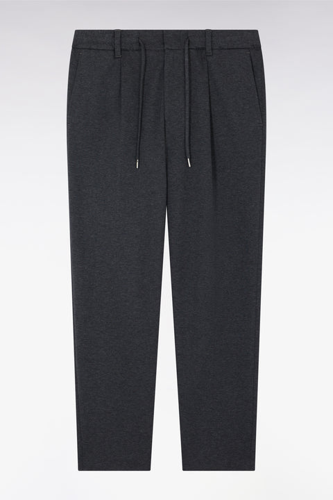Double-faced jersey pants with elastic waistband, grey Modern cut - Image 2