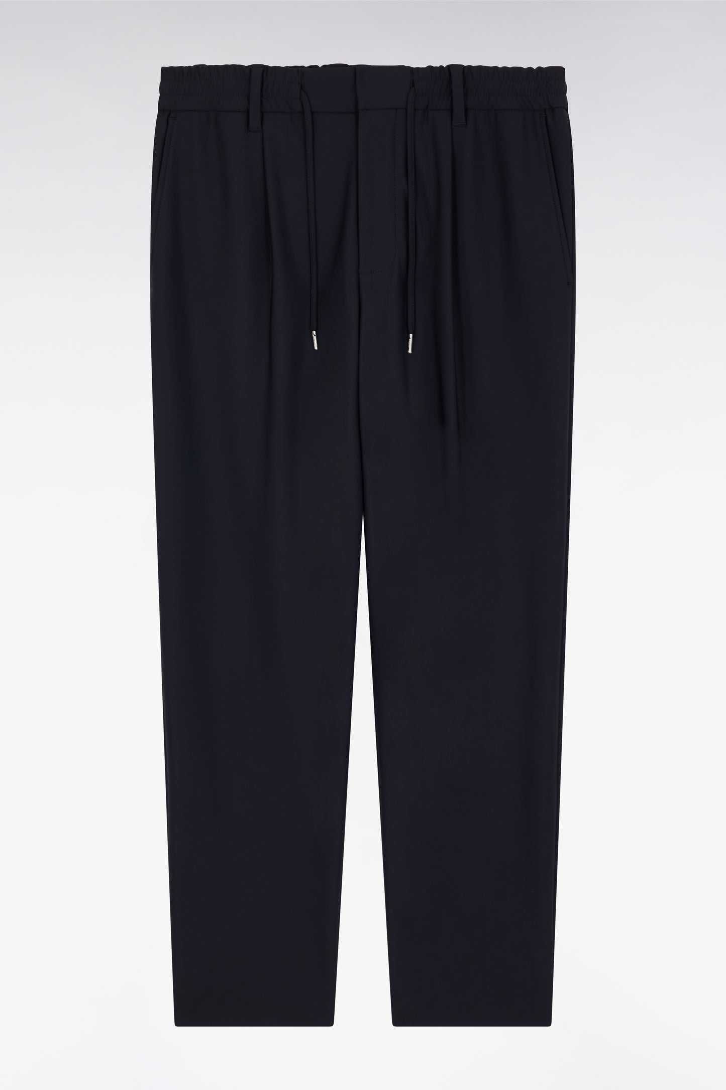 Pantalon à taille élastique en jersey technique marine coupe Modern