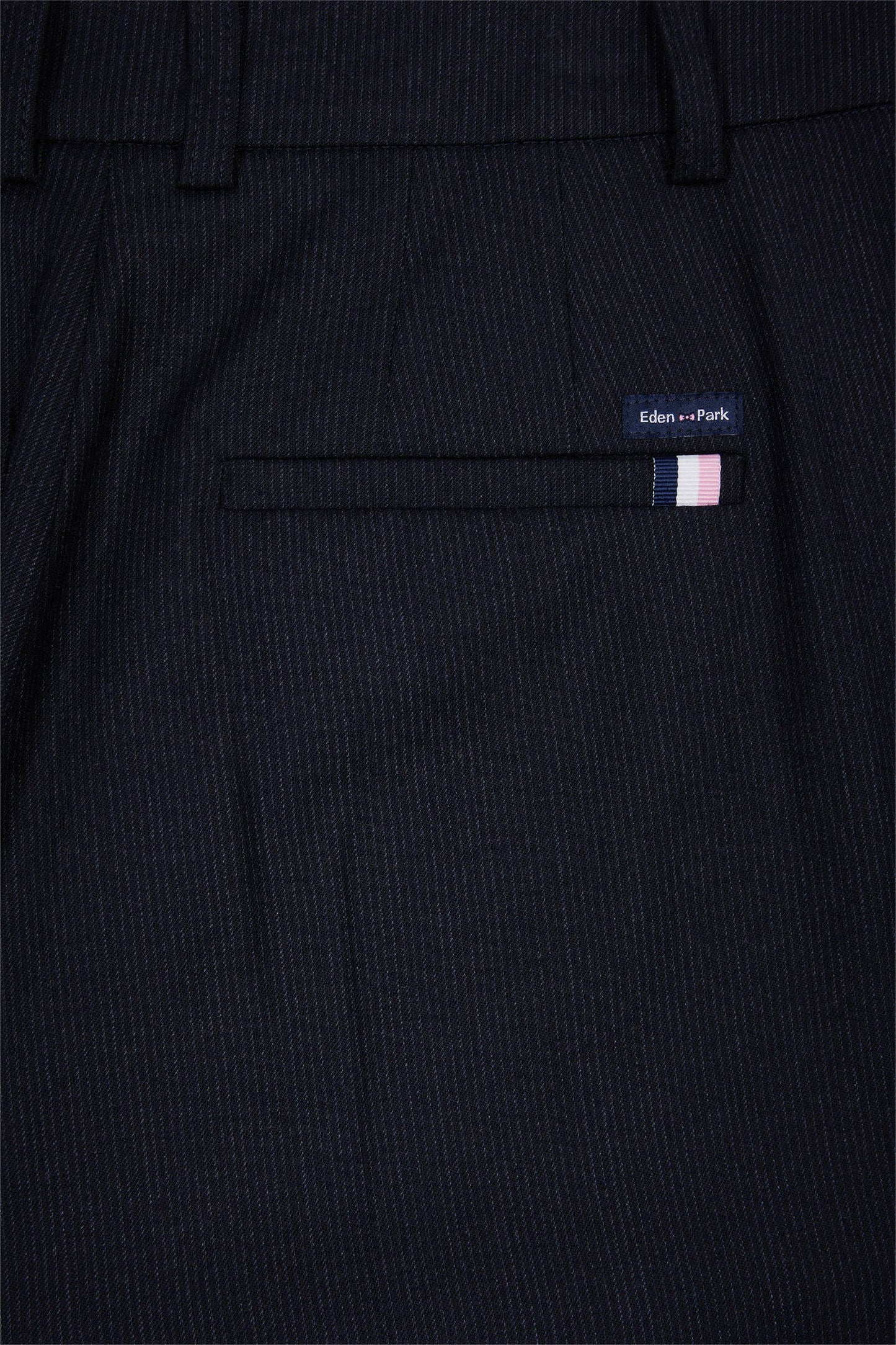 Pantalon flare en flanelle de laine stretch marine