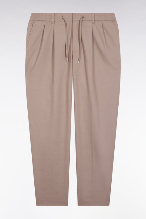 Elastic waistband pants, beige, Modern cut - Image 2