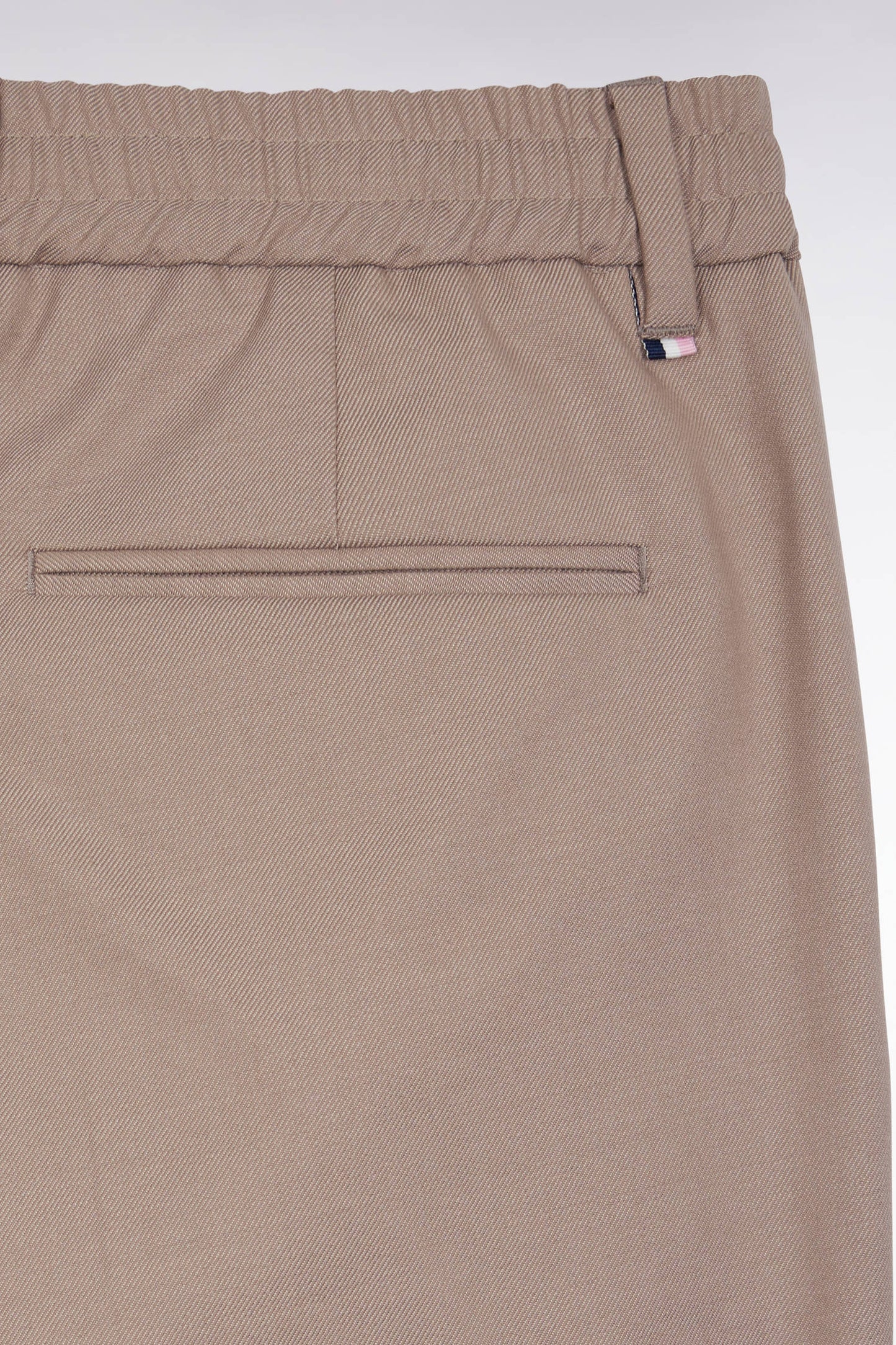 Pantalon à taille élastiquée beige coupe Modern