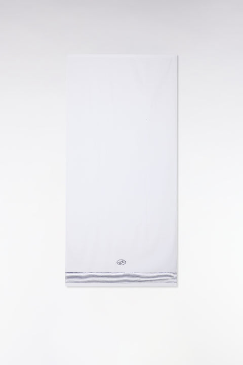Drap de bain en coton éponge blanc - Image 1
