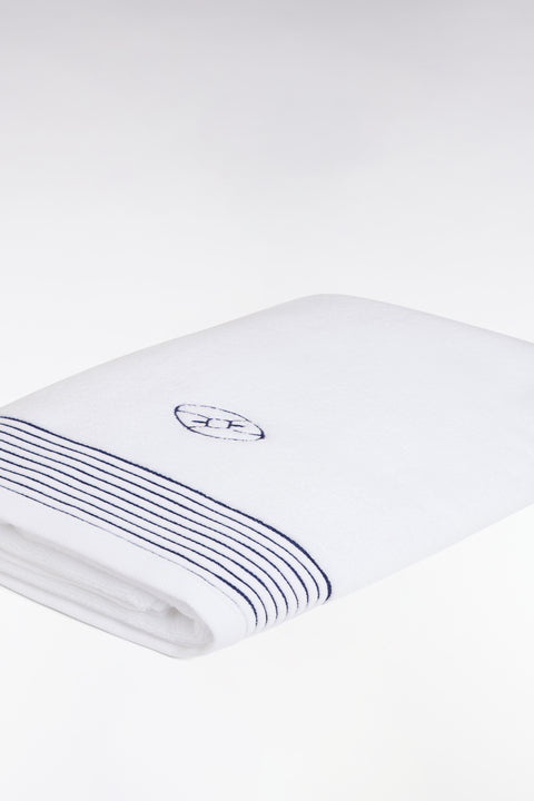 Drap de bain en coton éponge blanc - Image 2