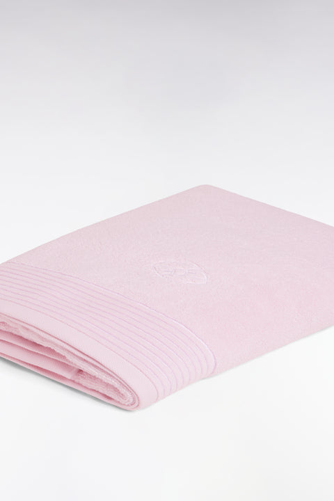 Drap de bain en coton éponge rose - Image 2